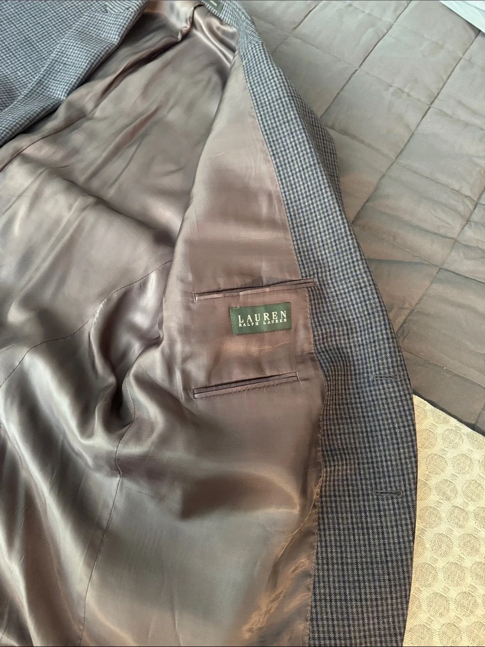 Lauren Ralph Lauren Men's Gray Micro-Check Sport Coat